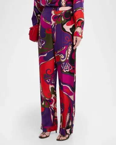 PUCCI Orchidee-Print Silk Straight-Leg Pants | Thumbnail 3 PUCCI Orchidee-Print Silk Straight-Leg Pants | Thumbnail 3
