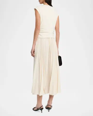 Tanya Taylor Carly Sleeveless Pleated Midi Dress | Thumbnail 2 Tanya Taylor Carly Sleeveless Pleated Midi Dress | Thumbnail 2