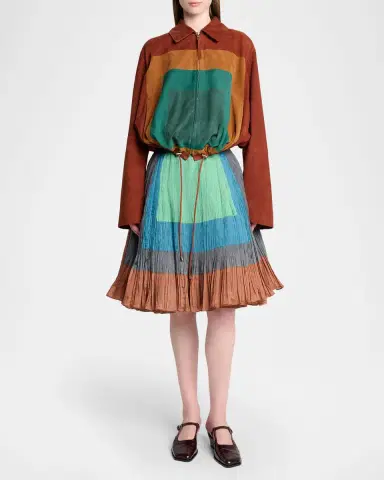 Loewe Coloblock Suede Balloon Jacket | Thumbnail 2 Loewe Coloblock Suede Balloon Jacket | Thumbnail 2