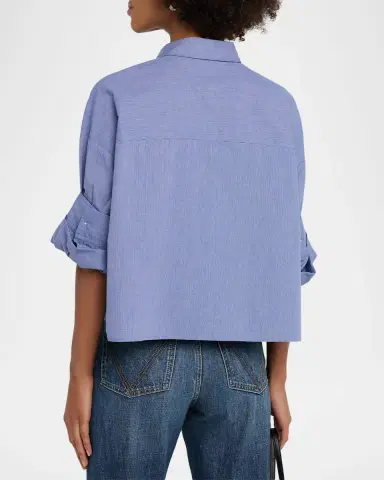 TWP Next Ex Cropped Shirt in Cotton Poplin | Thumbnail 2 TWP Next Ex Cropped Shirt in Cotton Poplin | Thumbnail 2