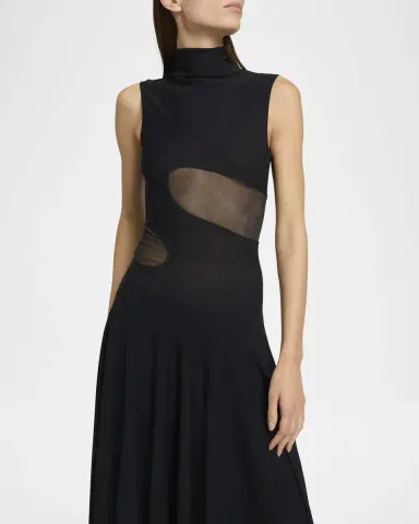 Alaïa Slinky Knit Cutout Midi Dress | Thumbnail 4 Alaïa Slinky Knit Cutout Midi Dress | Thumbnail 4