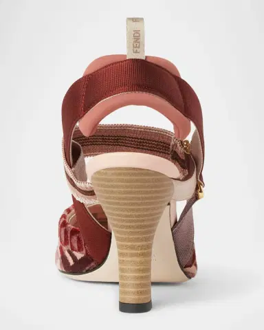 Fendi Colibri Mixed-Media Iconic FF Tapestry Slingback Pumps | Thumbnail 3 Fendi Colibri Mixed-Media Iconic FF Tapestry Slingback Pumps | Thumbnail 3