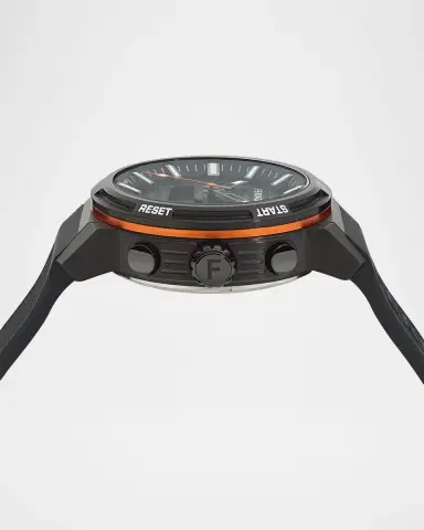Ferragamo Men's 43mm Black Stainless Steel Silicone-Strap Watch | Thumbnail 4 Ferragamo Men's 43mm Black Stainless Steel Silicone-Strap Watch | Thumbnail 4