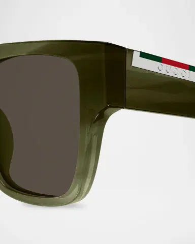 Gucci Men's Subtle Web 53mm Square Acetate Sunglasses | Thumbnail 2 Gucci Men's Subtle Web 53mm Square Acetate Sunglasses | Thumbnail 2