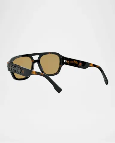 Fendi Men's Fendigraphy Metal Logo Acetate Square Sunglasses | Thumbnail 2 Fendi Men's Fendigraphy Metal Logo Acetate Square Sunglasses | Thumbnail 2
