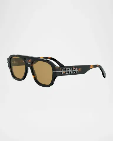 Fendi Men's Fendigraphy Metal Logo Acetate Square Sunglasses | Thumbnail 3 Fendi Men's Fendigraphy Metal Logo Acetate Square Sunglasses | Thumbnail 3