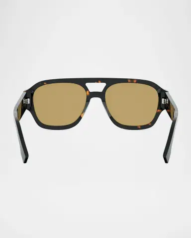 Fendi Men's Fendigraphy Metal Logo Acetate Square Sunglasses | Thumbnail 5 Fendi Men's Fendigraphy Metal Logo Acetate Square Sunglasses | Thumbnail 5