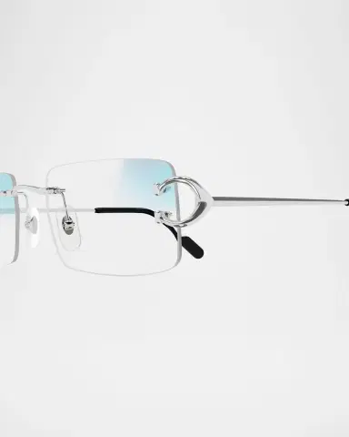 Cartier Men 's Rimless Metal C-Hinge Rectangle Sunglasses | Thumbnail 3 Cartier Men 's Rimless Metal C-Hinge Rectangle Sunglasses | Thumbnail 3