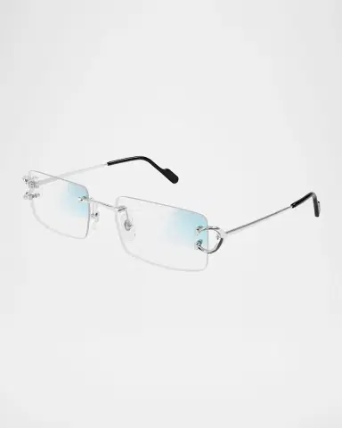 Cartier Men 's Rimless Metal C-Hinge Rectangle Sunglasses | Thumbnail 4 Cartier Men 's Rimless Metal C-Hinge Rectangle Sunglasses | Thumbnail 4