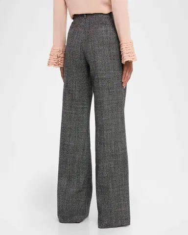 Valentino Garavani Textured Wool Wide-Leg Pants | Thumbnail 2 Valentino Garavani Textured Wool Wide-Leg Pants | Thumbnail 2