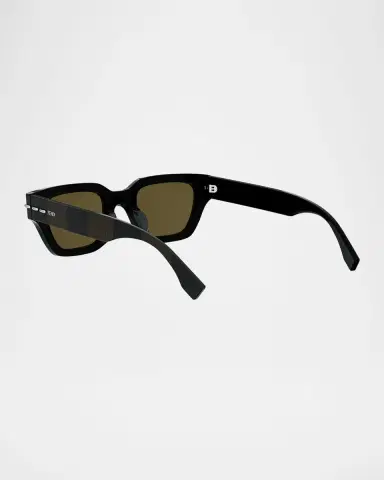 Fendi Men's Selleria Acetate Three-Stitch Rectangle Sunglasses | Thumbnail 2 Fendi Men's Selleria Acetate Three-Stitch Rectangle Sunglasses | Thumbnail 2