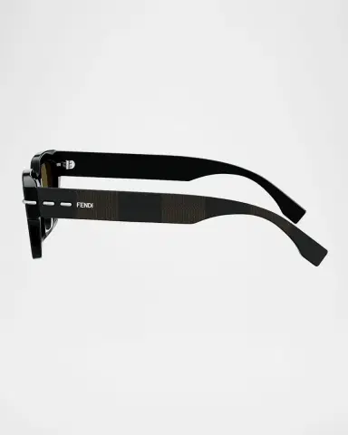 Fendi Men's Selleria Acetate Three-Stitch Rectangle Sunglasses | Thumbnail 4 Fendi Men's Selleria Acetate Three-Stitch Rectangle Sunglasses | Thumbnail 4