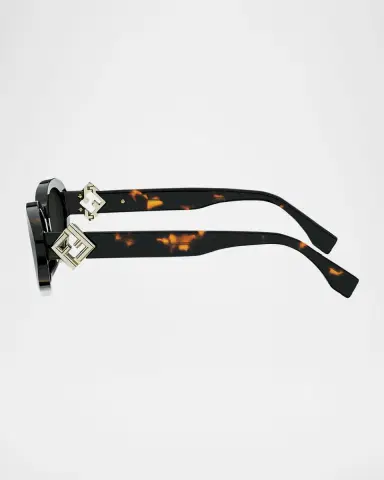 Fendi FF Diamonds Oval Havana 53mm Sunglasses | Thumbnail 4 Fendi FF Diamonds Oval Havana 53mm Sunglasses | Thumbnail 4