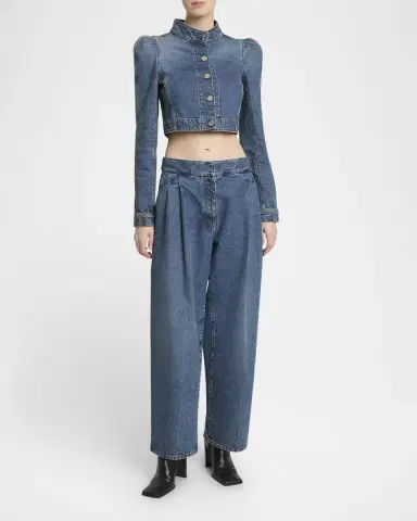 Alaïa Pleated Denim Pants | Thumbnail 2 Alaïa Pleated Denim Pants | Thumbnail 2