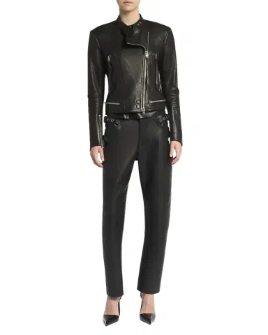 Tom Ford Leather Buckle Straight-Leg Biker Pants | Thumbnail 1 Tom Ford Leather Buckle Straight-Leg Biker Pants | Thumbnail 1