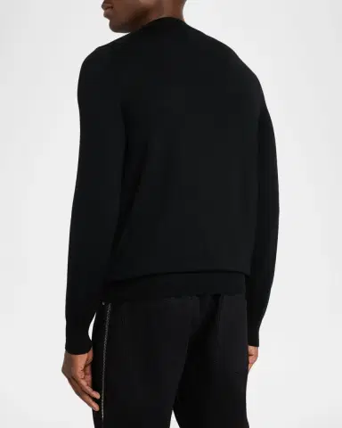 Alexander McQueen Men's Wool Jacquard Logo Crewneck Sweater | Thumbnail 3 Alexander McQueen Men's Wool Jacquard Logo Crewneck Sweater | Thumbnail 3