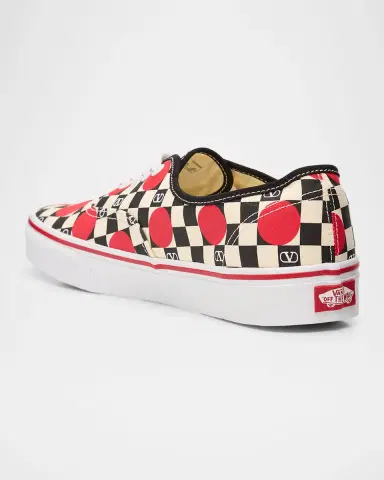 Valentino Garavani x Vans Men's Authentic Checkerboard Canvas Low-Top Sneakers | Thumbnail 3 Valentino Garavani x Vans Men's Authentic Checkerboard Canvas Low-Top Sneakers | Thumbnail 3
