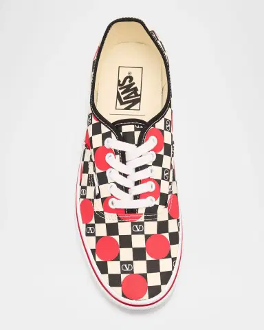 Valentino Garavani x Vans Men's Authentic Checkerboard Canvas Low-Top Sneakers | Thumbnail 5 Valentino Garavani x Vans Men's Authentic Checkerboard Canvas Low-Top Sneakers | Thumbnail 5