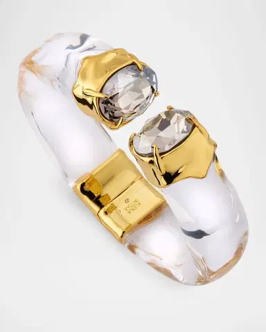 Alexis Bittar Bonbon Crystal Lucite Hinge Bracelet, Clear | Thumbnail 2 Alexis Bittar Bonbon Crystal Lucite Hinge Bracelet, Clear | Thumbnail 2
