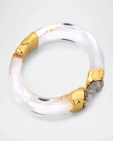Alexis Bittar Bonbon Crystal Lucite Hinge Bracelet, Clear | Thumbnail 3 Alexis Bittar Bonbon Crystal Lucite Hinge Bracelet, Clear | Thumbnail 3