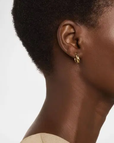 LANA Mini Disco Hollow Hoop Earrings, 16mm | Thumbnail 1 LANA Mini Disco Hollow Hoop Earrings, 16mm | Thumbnail 1