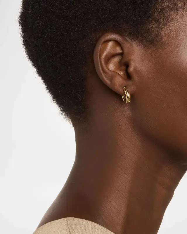 Mini Disco Hollow Hoop Earrings, 16mm Mini Disco Hollow Hoop Earrings, 16mm