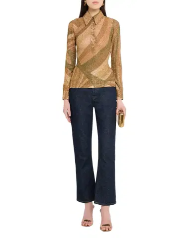 PUCCI Iride-Print Lame Jersey Polo Shirt | Thumbnail 1 PUCCI Iride-Print Lame Jersey Polo Shirt | Thumbnail 1
