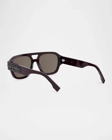 Fendi Men's Fendigraphy Metal Logo Acetate Square Sunglasses | Thumbnail 2 Fendi Men's Fendigraphy Metal Logo Acetate Square Sunglasses | Thumbnail 2