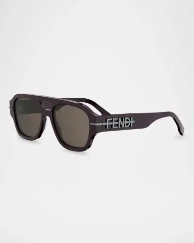 Fendi Men's Fendigraphy Metal Logo Acetate Square Sunglasses | Thumbnail 3 Fendi Men's Fendigraphy Metal Logo Acetate Square Sunglasses | Thumbnail 3