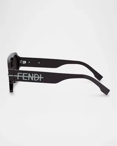 Fendi Men's Fendigraphy Metal Logo Acetate Square Sunglasses | Thumbnail 4 Fendi Men's Fendigraphy Metal Logo Acetate Square Sunglasses | Thumbnail 4
