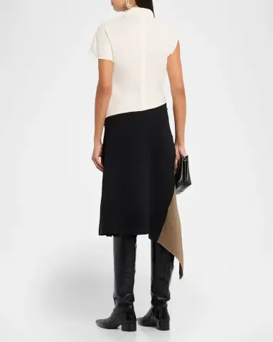 Staud Davina Asymmetric Midi Dress | Thumbnail 2 Staud Davina Asymmetric Midi Dress | Thumbnail 2