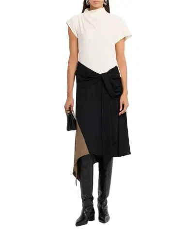 Staud Davina Asymmetric Midi Dress | Thumbnail 1 Staud Davina Asymmetric Midi Dress | Thumbnail 1