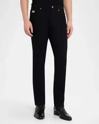 Versace Men's Slim-Fit Black Denim Jeans | Thumbnail 3 Versace Men's Slim-Fit Black Denim Jeans | Thumbnail 3