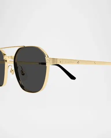 Cartier Men's Double-Bridge Metal Aviator Sunglasses | Thumbnail 2 Cartier Men's Double-Bridge Metal Aviator Sunglasses | Thumbnail 2
