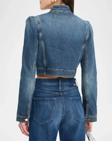Alaïa Denim High-Neck Jacket | Thumbnail 2 Alaïa Denim High-Neck Jacket | Thumbnail 2