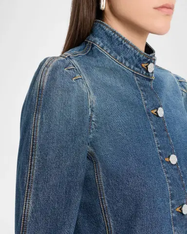 Alaïa Denim High-Neck Jacket | Thumbnail 4 Alaïa Denim High-Neck Jacket | Thumbnail 4
