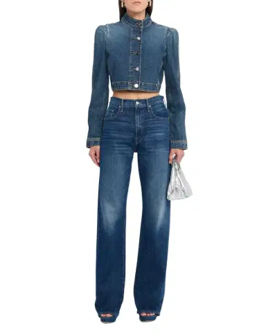 Alaïa Denim High-Neck Jacket | Thumbnail 1 Alaïa Denim High-Neck Jacket | Thumbnail 1