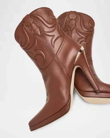 Partlow Camp Embroidered Leather Stiletto Cowboy Boots | Thumbnail 7 Partlow Camp Embroidered Leather Stiletto Cowboy Boots | Thumbnail 7
