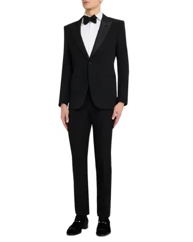 Tom Ford Men's Wool Grain de Poudre Evening Jacket | Thumbnail 1 Tom Ford Men's Wool Grain de Poudre Evening Jacket | Thumbnail 1