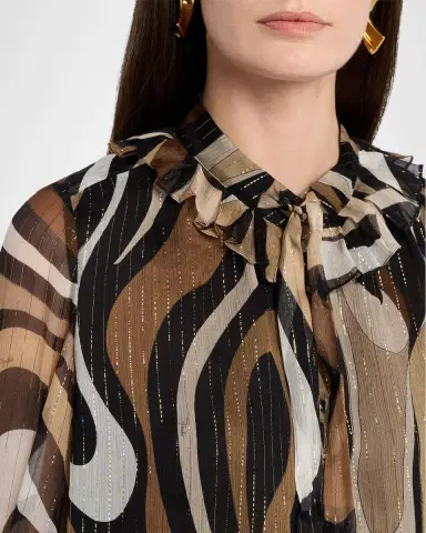 PUCCI Marmo Print Long-Sleeve Silk Blouse | Thumbnail 4 PUCCI Marmo Print Long-Sleeve Silk Blouse | Thumbnail 4