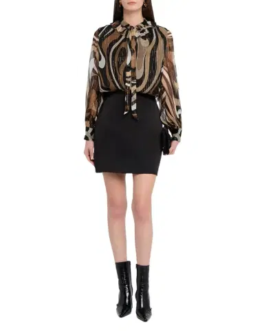 PUCCI Marmo Print Long-Sleeve Silk Blouse | Thumbnail 1 PUCCI Marmo Print Long-Sleeve Silk Blouse | Thumbnail 1