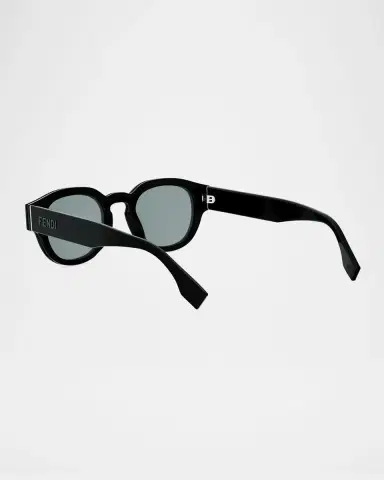 Fendi Men 's Signature Acetate Round Sunglasses | Thumbnail 2 Fendi Men 's Signature Acetate Round Sunglasses | Thumbnail 2