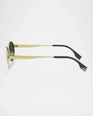 Fendi Men's Sky Gold-Tone Metal Round Sunglasses | Thumbnail 4 Fendi Men's Sky Gold-Tone Metal Round Sunglasses | Thumbnail 4