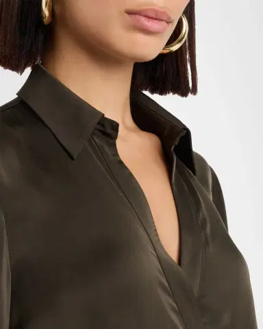 Ramy Brook Carolyn Satin Mini Shirtdress | Thumbnail 4 Ramy Brook Carolyn Satin Mini Shirtdress | Thumbnail 4