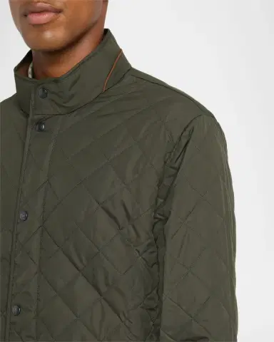 Peter Millar Men's Suffolk Quilted Stand-Collar Coat | Thumbnail 4 Peter Millar Men's Suffolk Quilted Stand-Collar Coat | Thumbnail 4