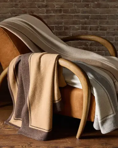 Sofia Cashmere Skyline Border Stripe Cashmere Throw, 56" x 72" | Thumbnail 5 Sofia Cashmere Skyline Border Stripe Cashmere Throw, 56" x 72" | Thumbnail 5