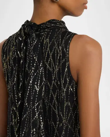 Shoshanna Flora Metallic Mock-Neck Maxi Dress | Thumbnail 4 Shoshanna Flora Metallic Mock-Neck Maxi Dress | Thumbnail 4