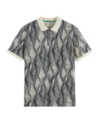 Scotch & Soda Men's Cotton Micro-Logo Classic Fit Polo Shirt | Thumbnail 1 Scotch & Soda Men's Cotton Micro-Logo Classic Fit Polo Shirt | Thumbnail 1