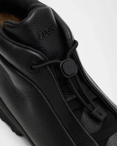 ZEGNA Men 's Leather Triple Stitch Vetta High-Top Sneakers | Thumbnail 4 ZEGNA Men 's Leather Triple Stitch Vetta High-Top Sneakers | Thumbnail 4