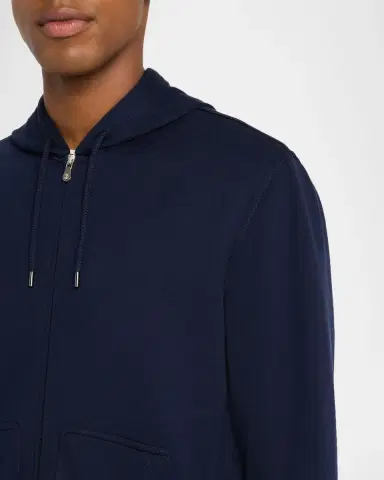 Brunello Cucinelli Men's Cashmere-Blend Hooded Sweatshirt Cardigan | Thumbnail 4 Brunello Cucinelli Men's Cashmere-Blend Hooded Sweatshirt Cardigan | Thumbnail 4
